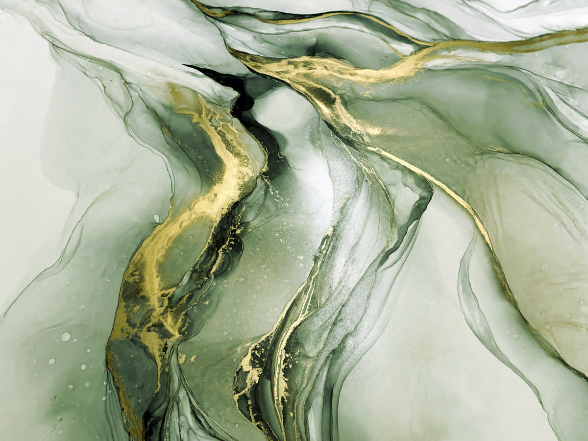 Papier peint Rivières de marbre jade — mise en situation