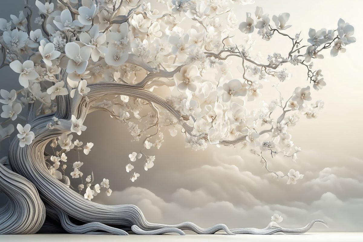 Papier peint Branches en fleurs — mise en situation