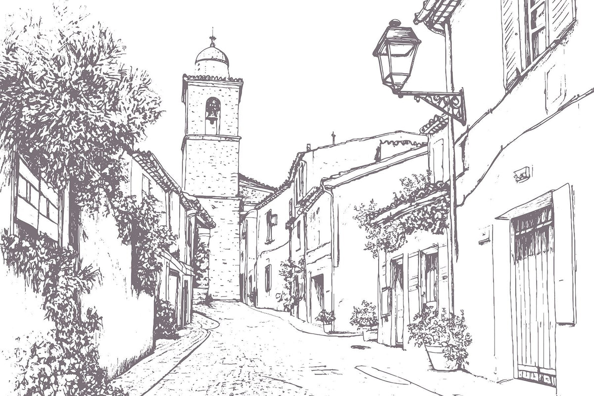 Papier peint Carnet de village — mise en situation
