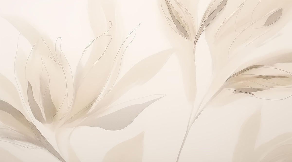 Papier peint Vagues de feuilles claires — mise en situation
