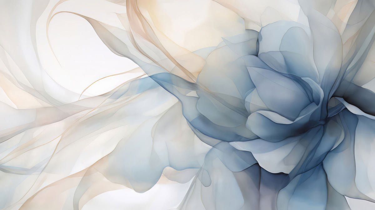 Papier peint Une fleur en bleu brumeux — mise en situation