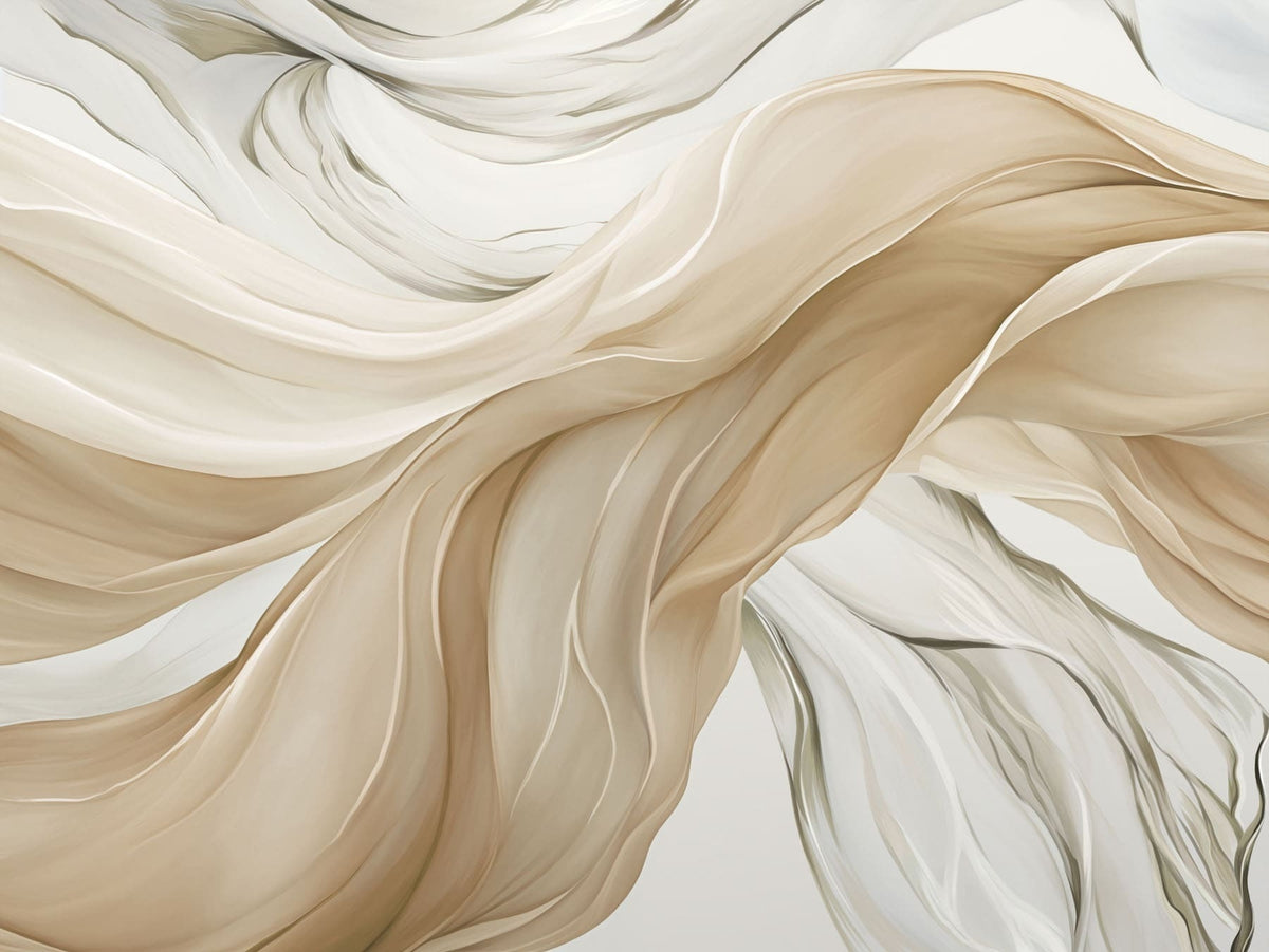 Papier peint Plis ivoire et sable — mise en situation