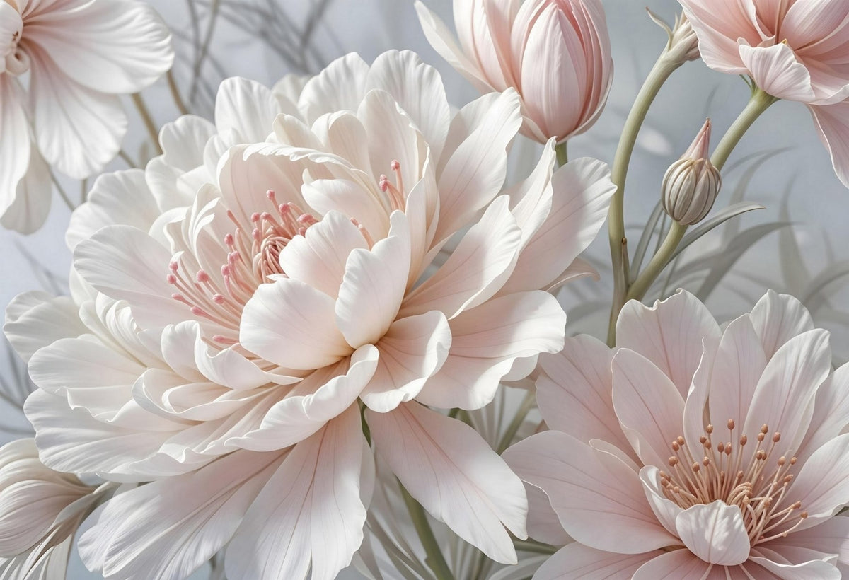 Papier peint Pivoines roses — mise en situation