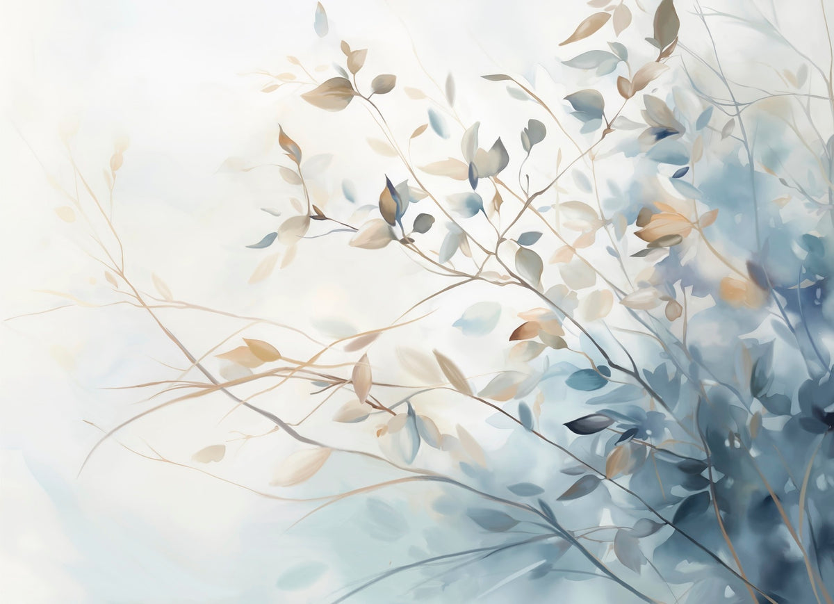 Papier peint Ramures bleues — mise en situation