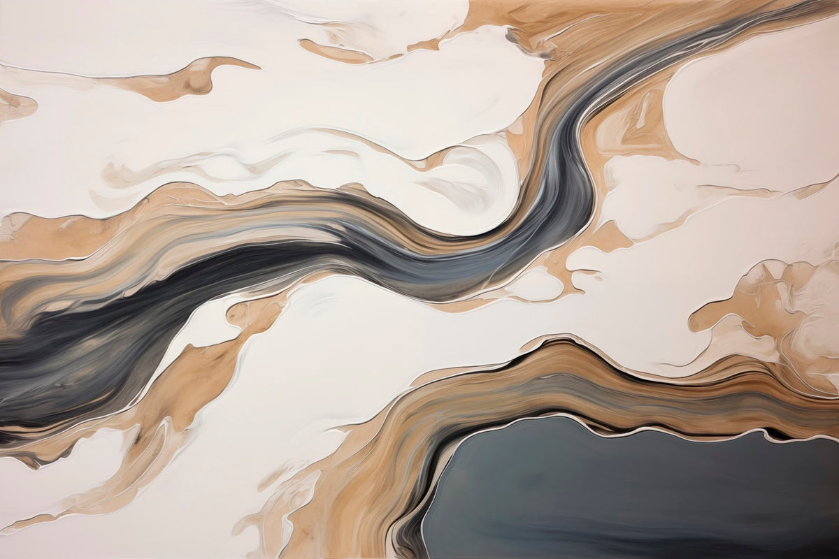 Papier peint Bandes fluides aux tons terre — mise en situation