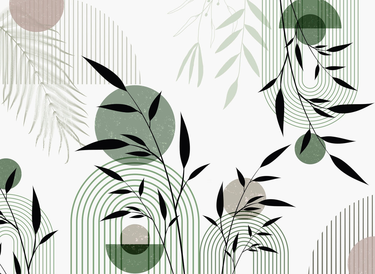 Papier peint Cercles botaniques — mise en situation