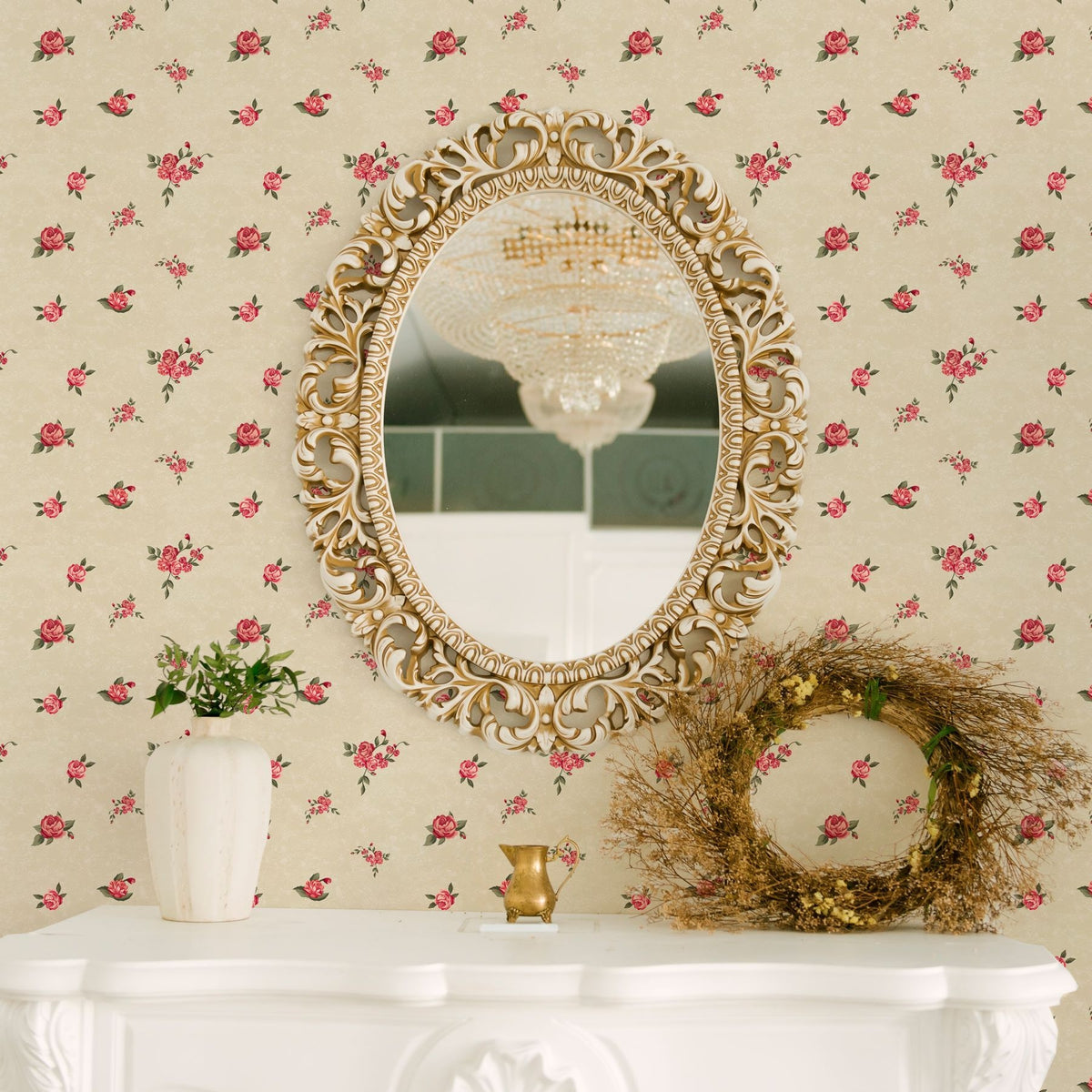Papier peint Petits bouquets de roses