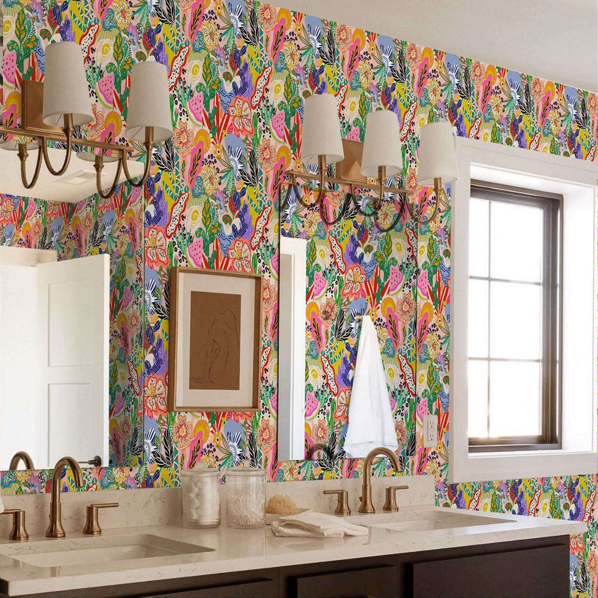 Papier peint Parade florale pop