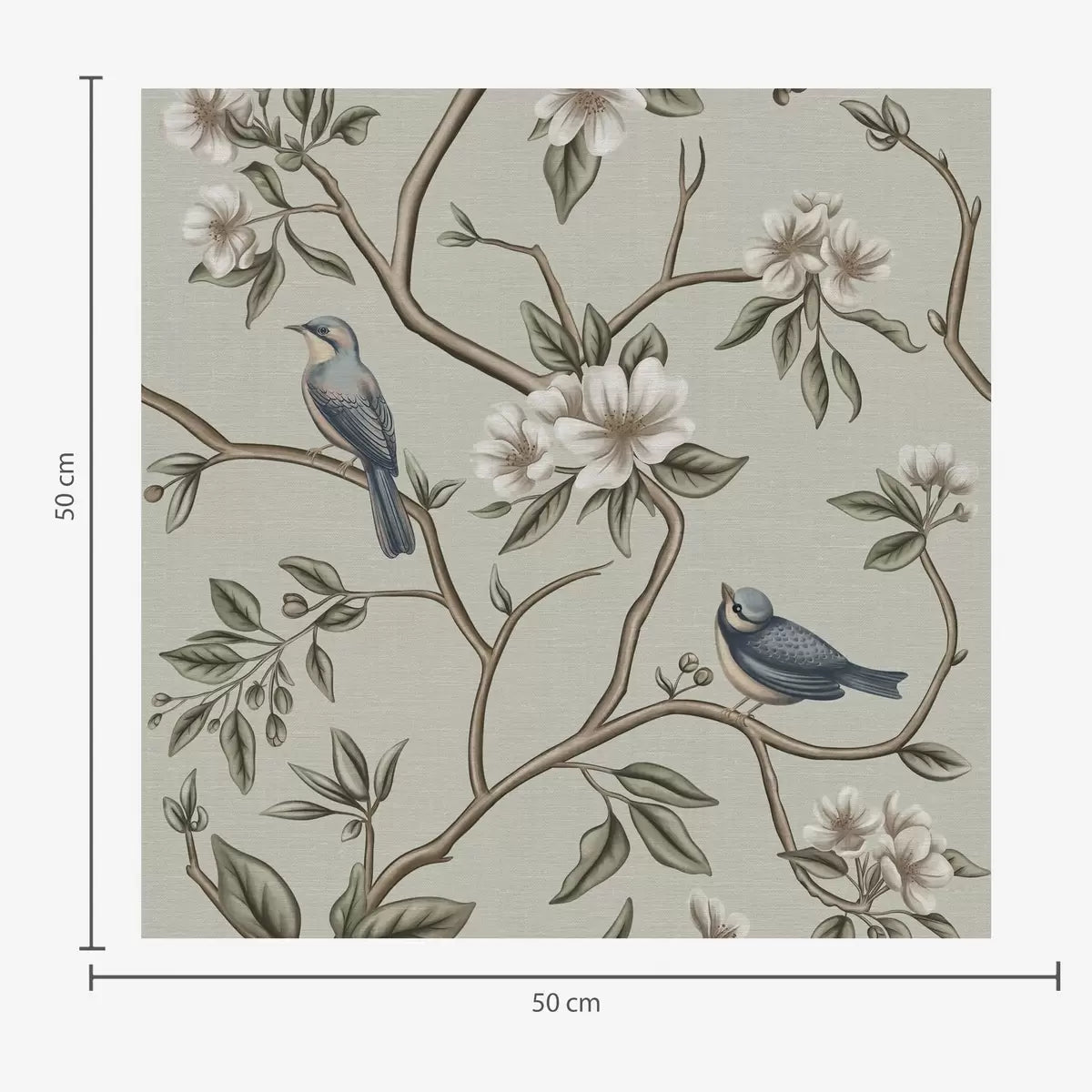 Papier peint Oiseaux dans les fleurs — mise en situation