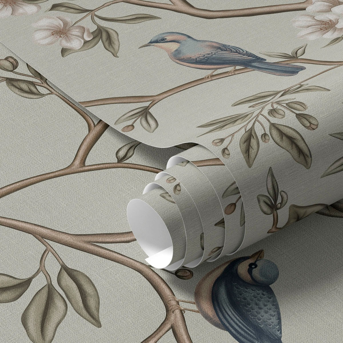 Papier peint Oiseaux dans les fleurs