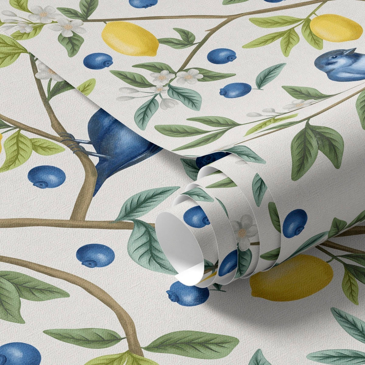 Papier peint Oiseaux et citronniers