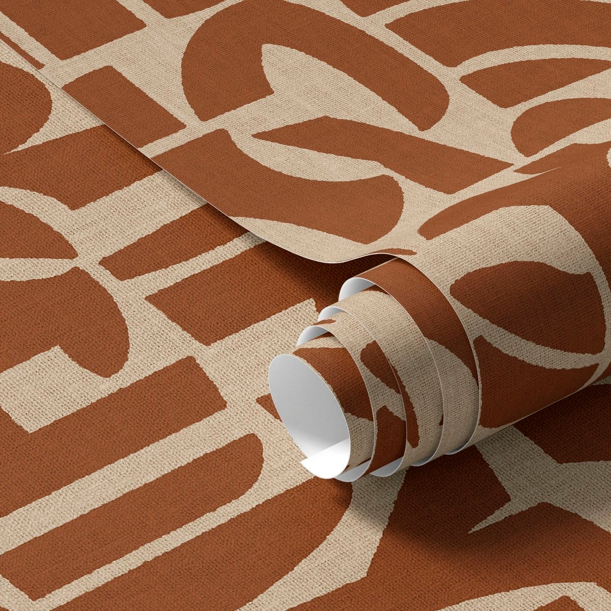 Papier peint Labyrinthe terracotta