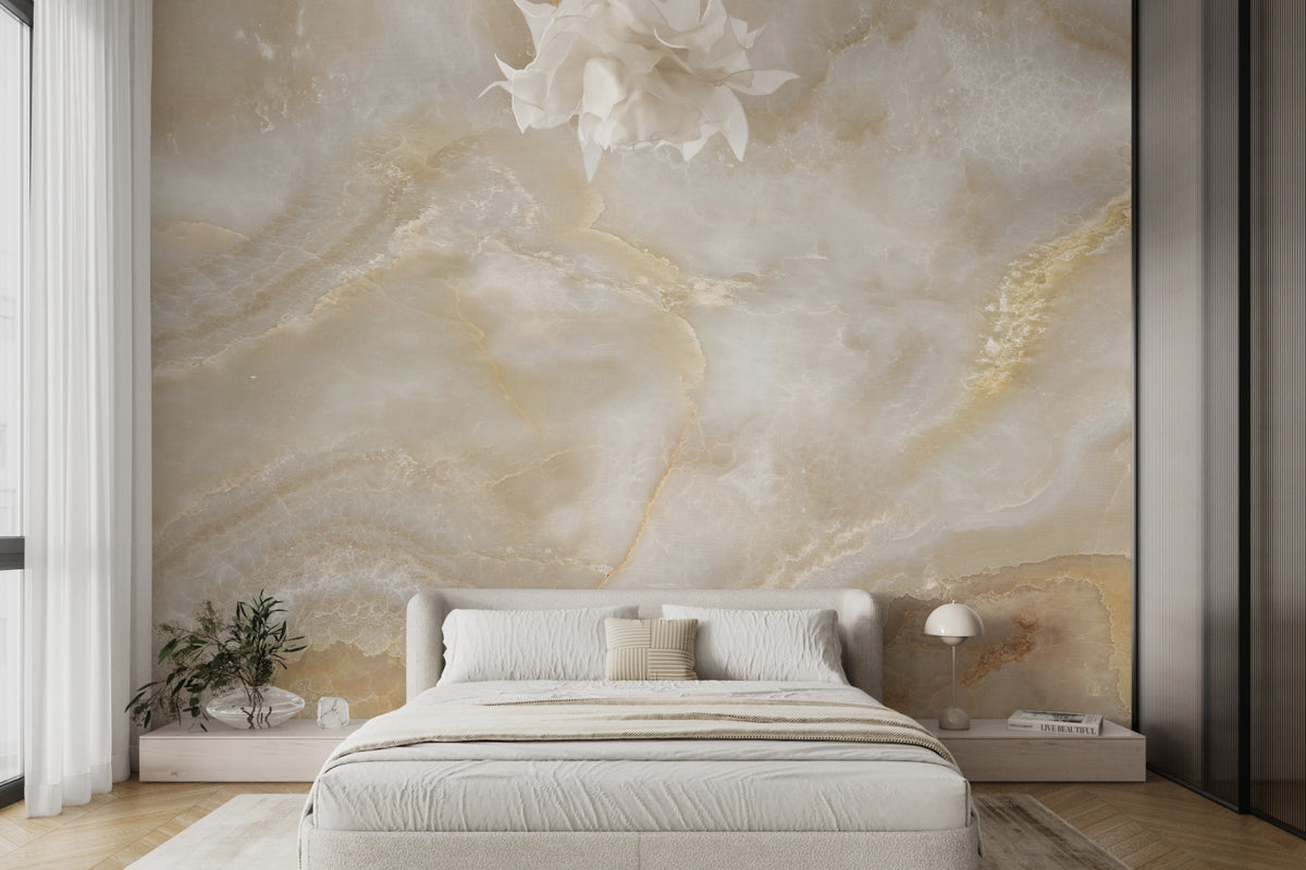 Papier peint Marbre miel