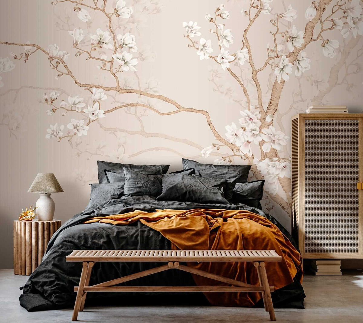 Papier peint Oiseaux parmi les fleurs