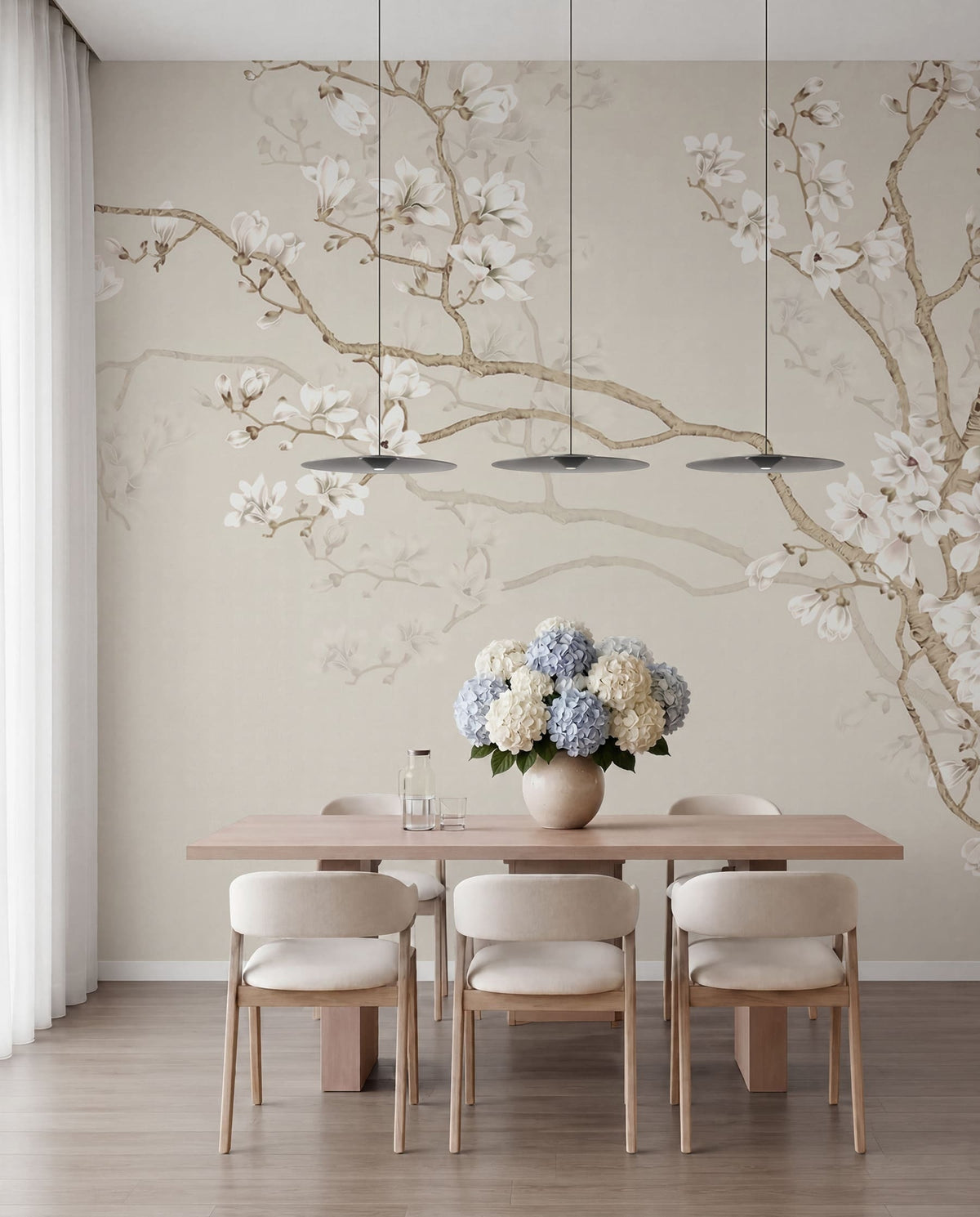 Papier peint Oiseaux parmi les fleurs