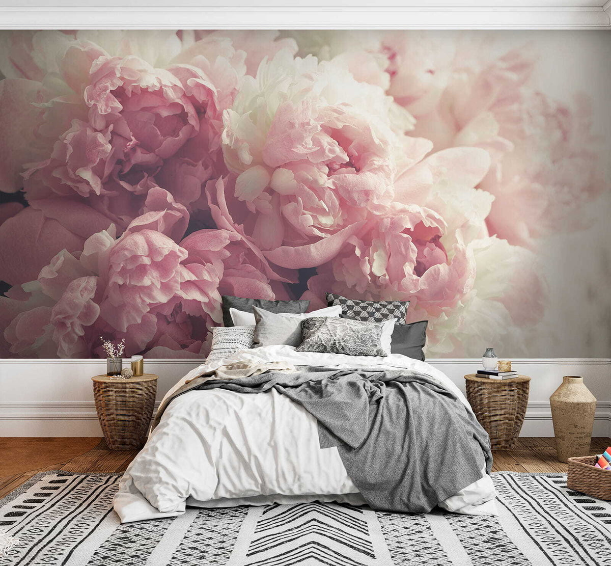 Papier peint Pivoines lilas