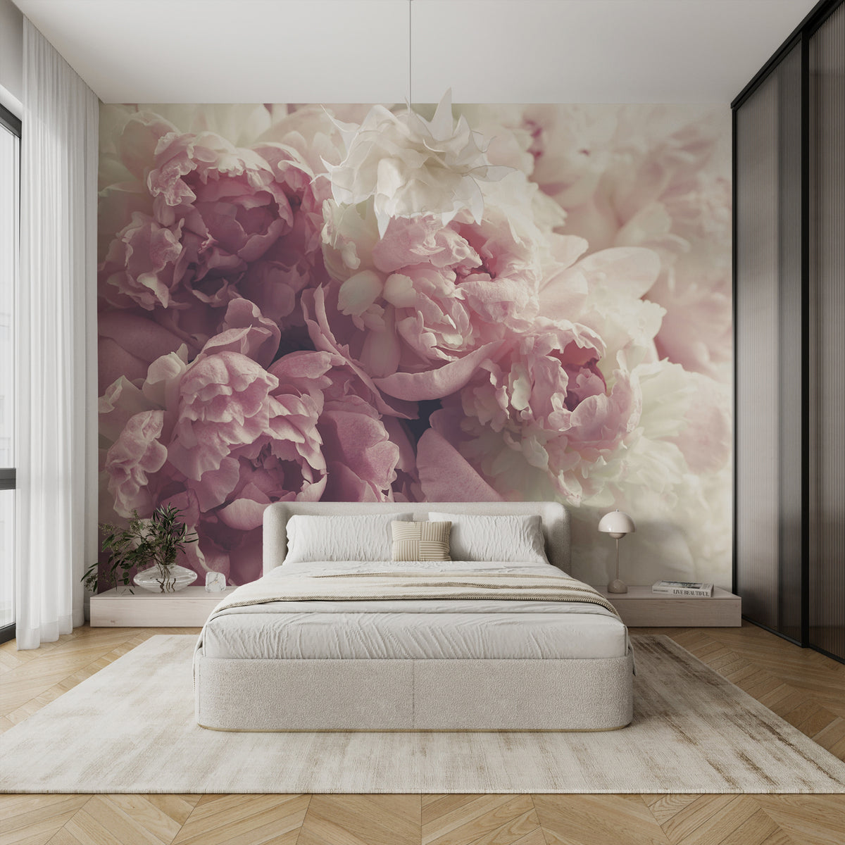 Papier peint Pivoines lilas