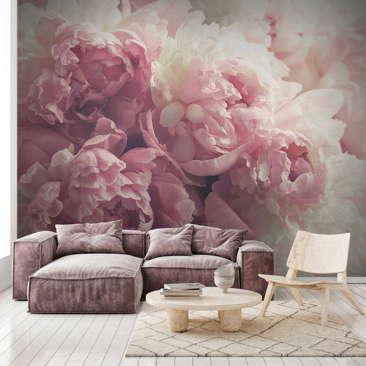 Papier peint Pivoines lilas