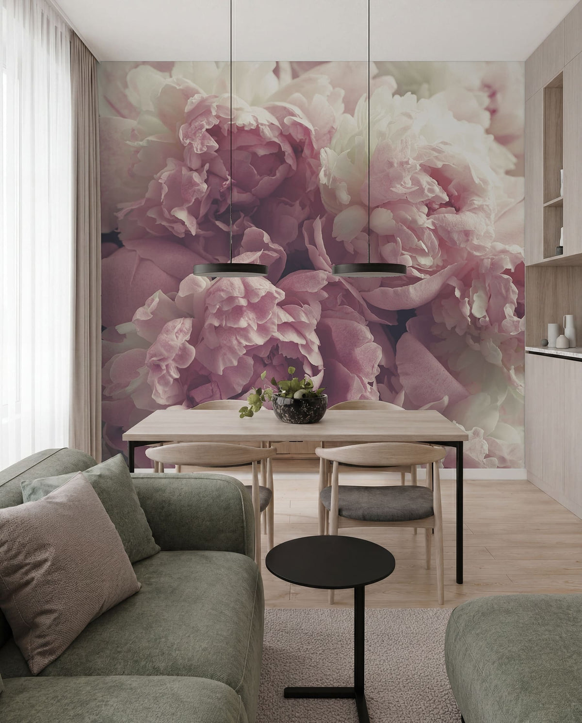 Papier peint Pivoines lilas