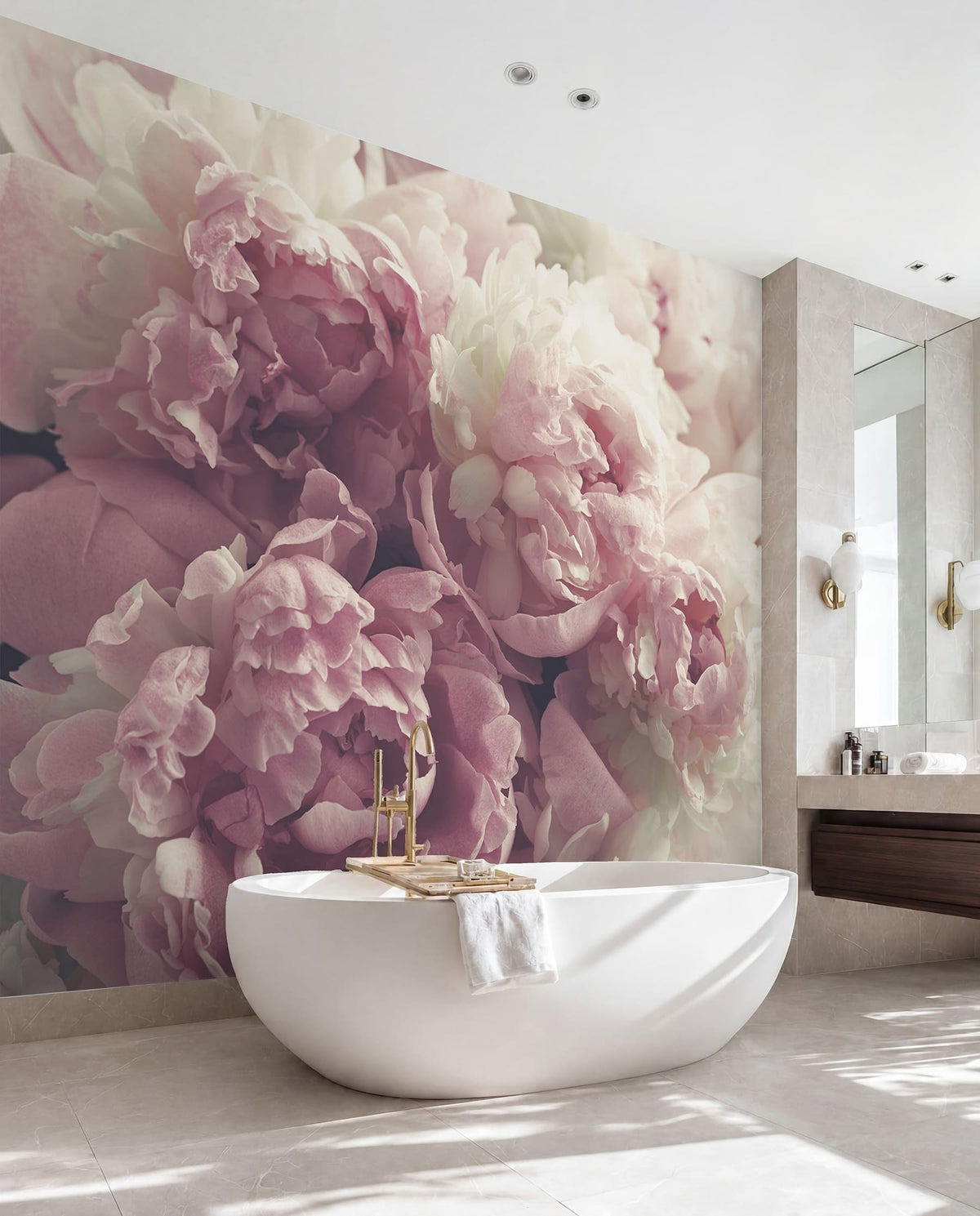 Papier peint Pivoines lilas