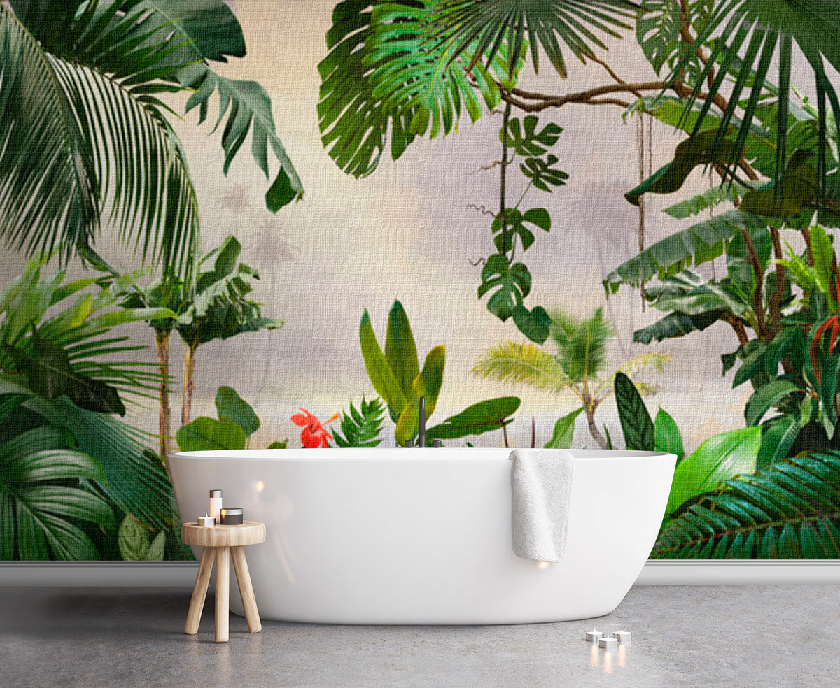 Papier peint Cadre de feuillage tropical