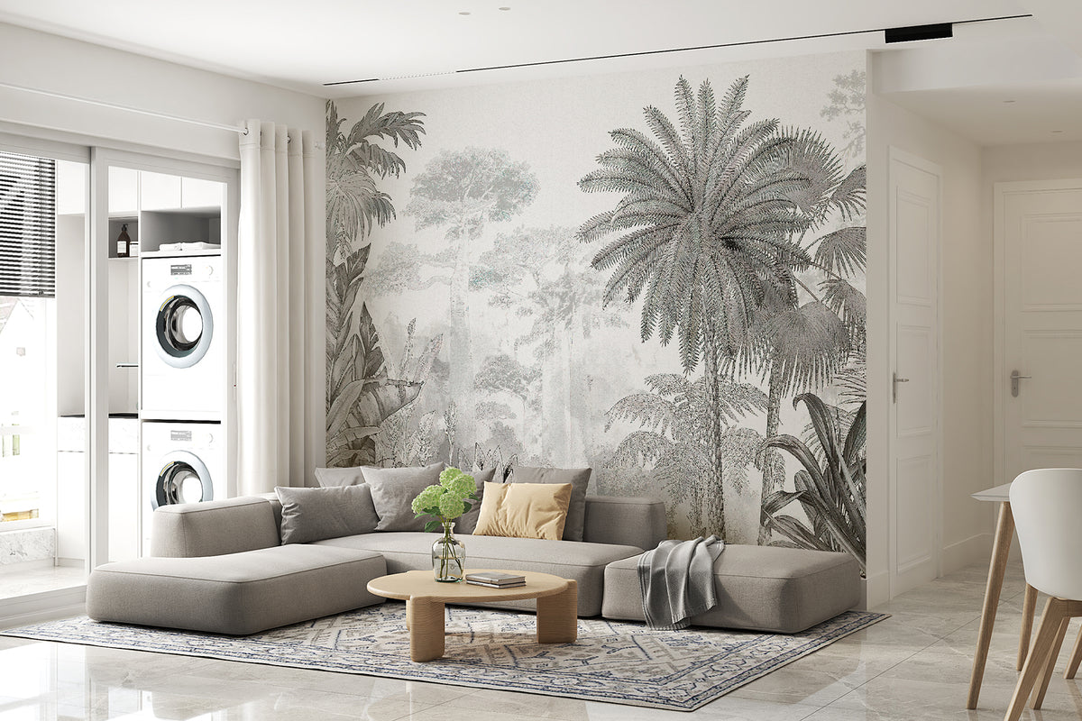 Papier peint Gravure tropicale