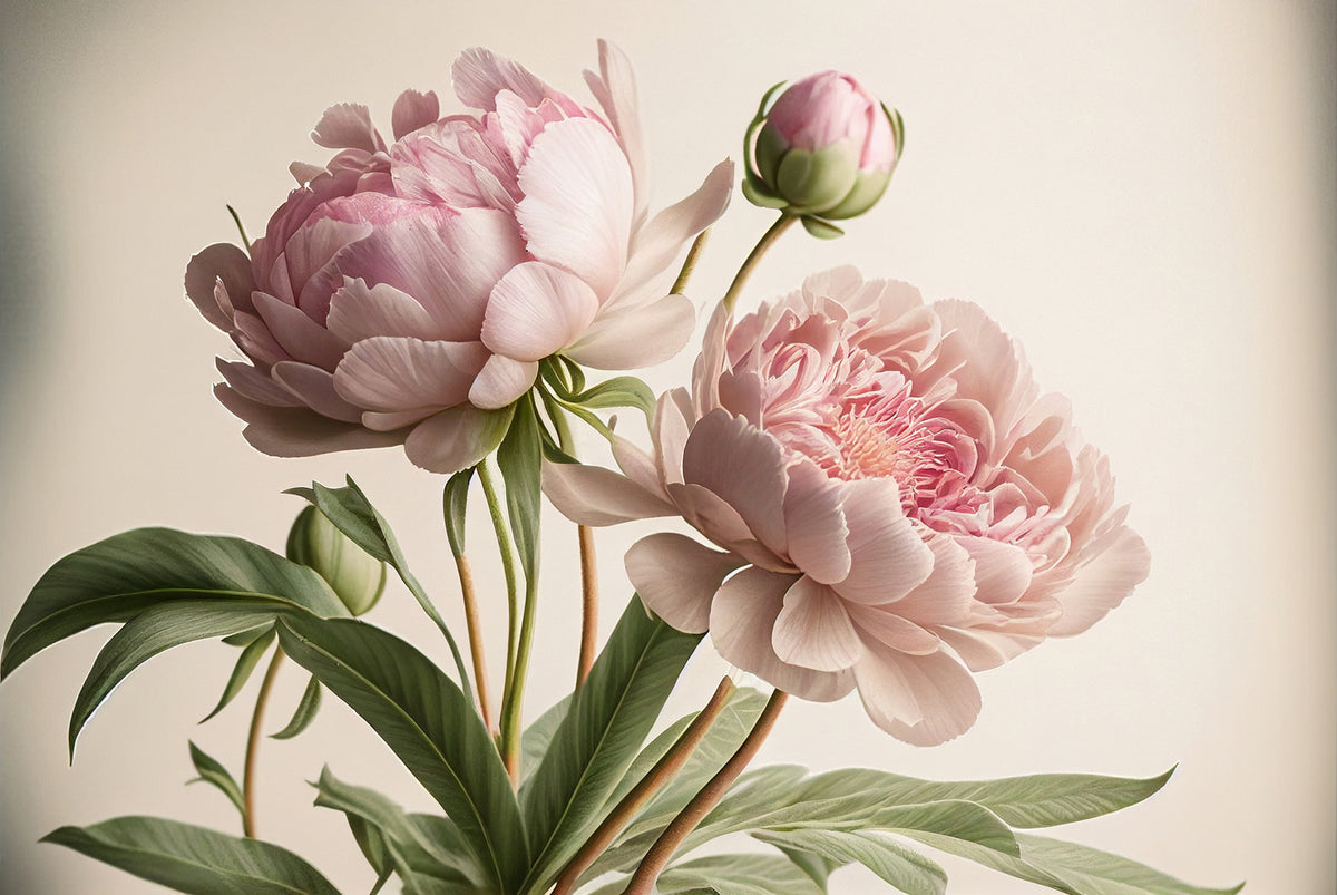 Papier peint Pivoines à l'aquarelle