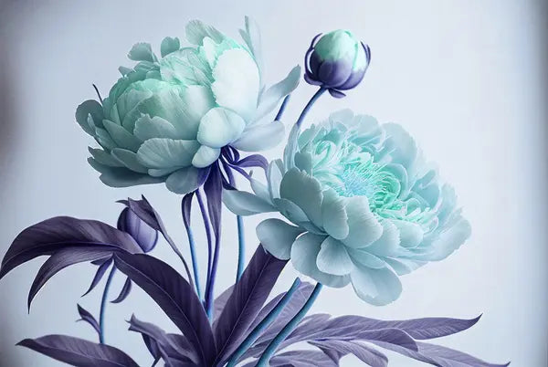 Papier peint Pivoines à l'aquarelle