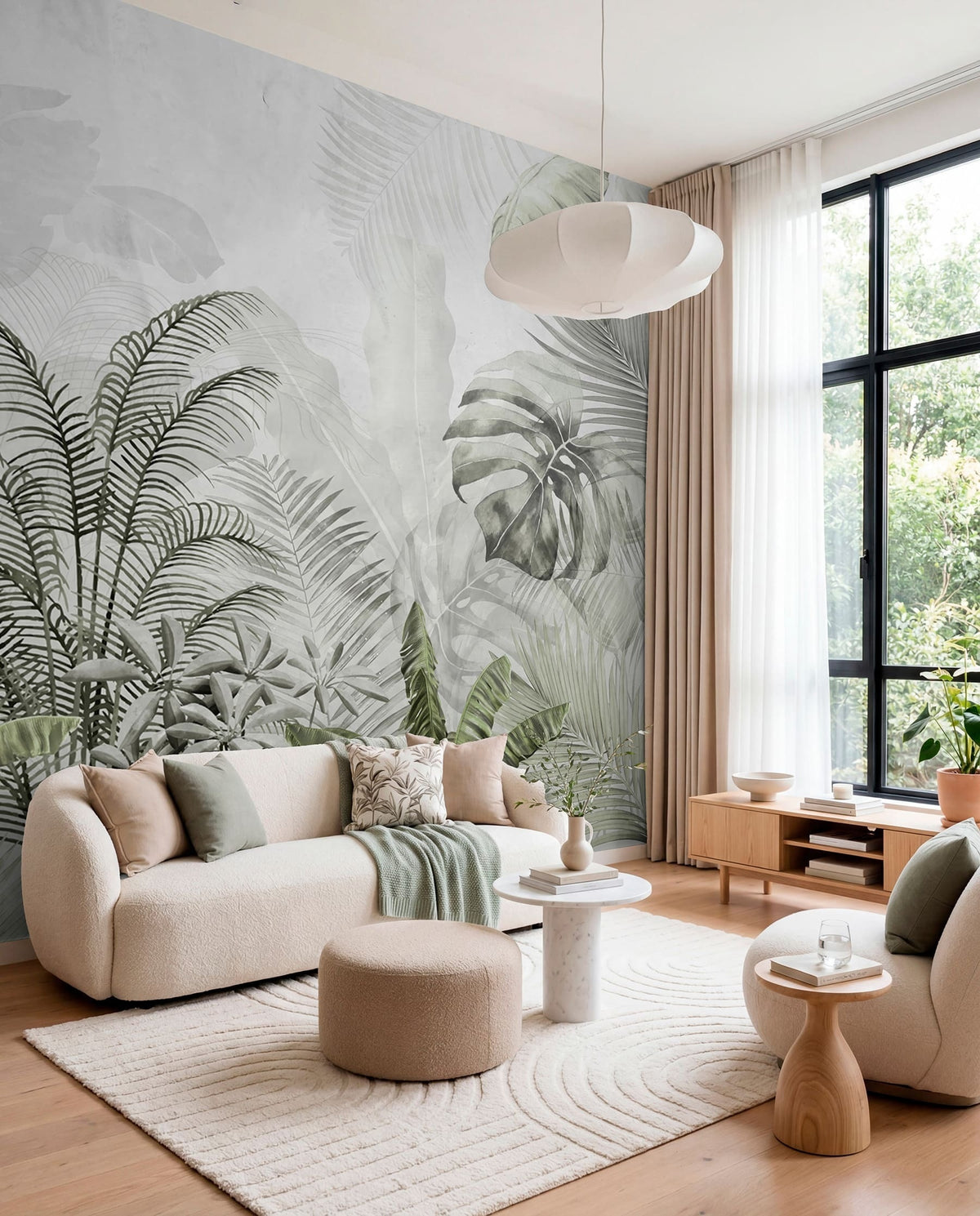 Papier peint Jungle en graphite