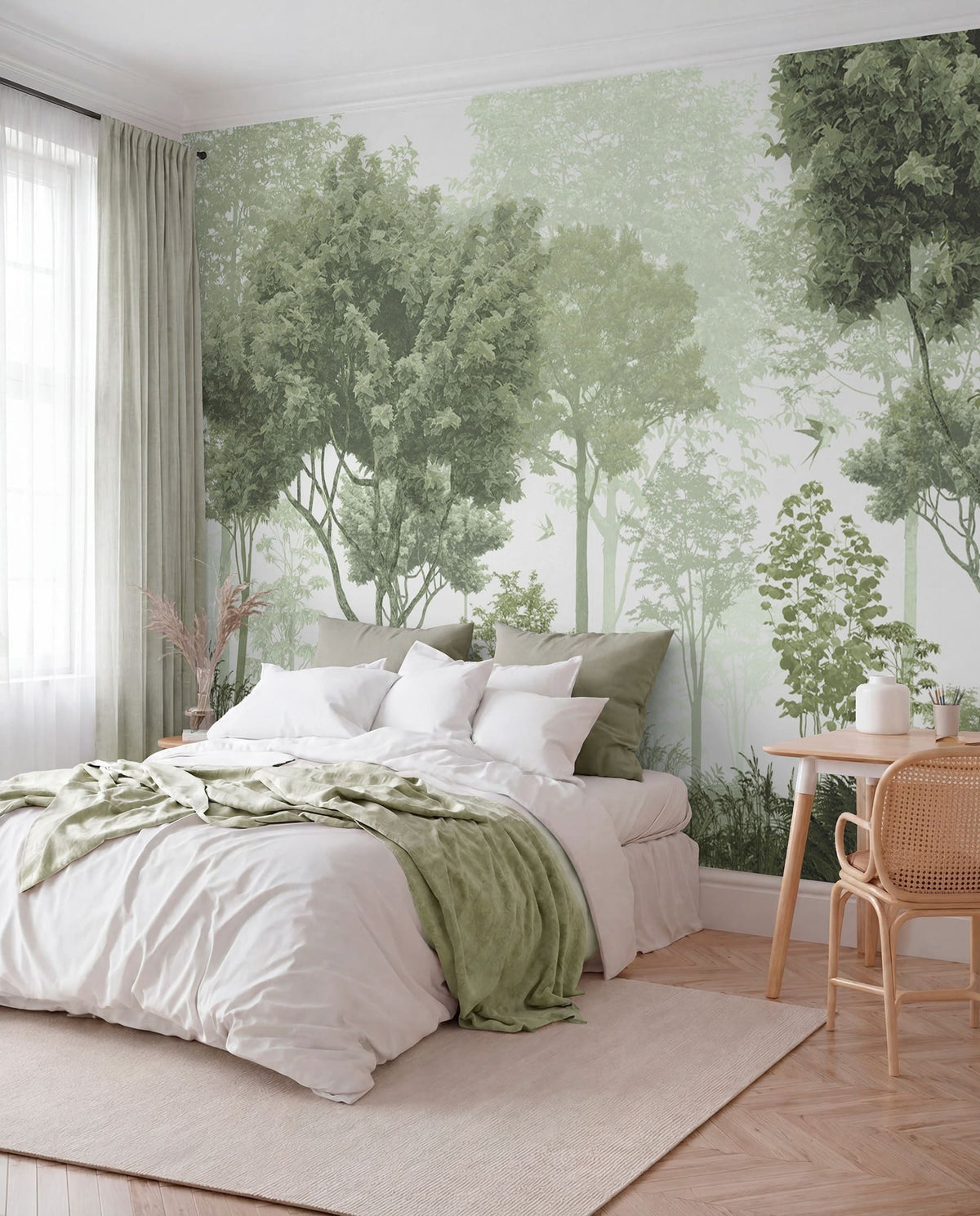 Papier peint Clairière en vert