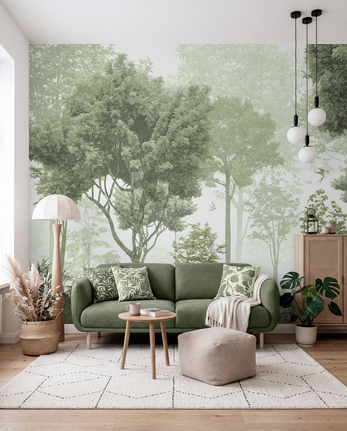 Papier peint Clairière en vert