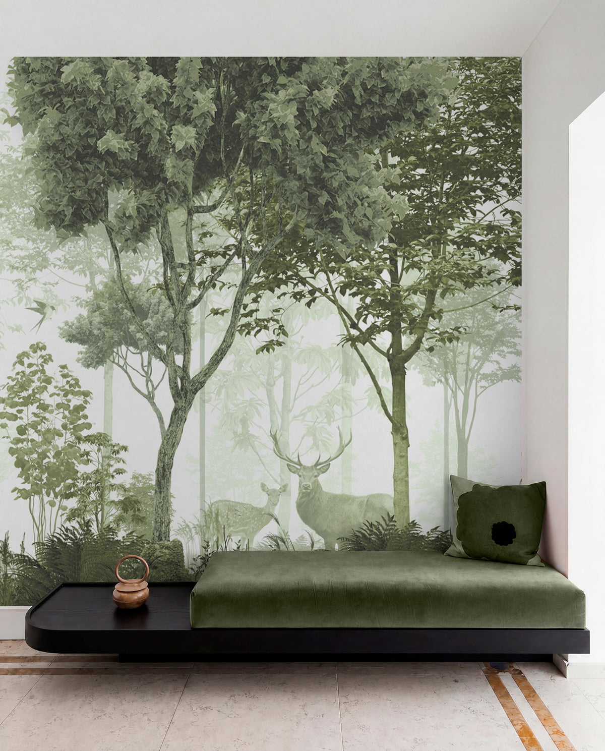 Papier peint Clairière en vert