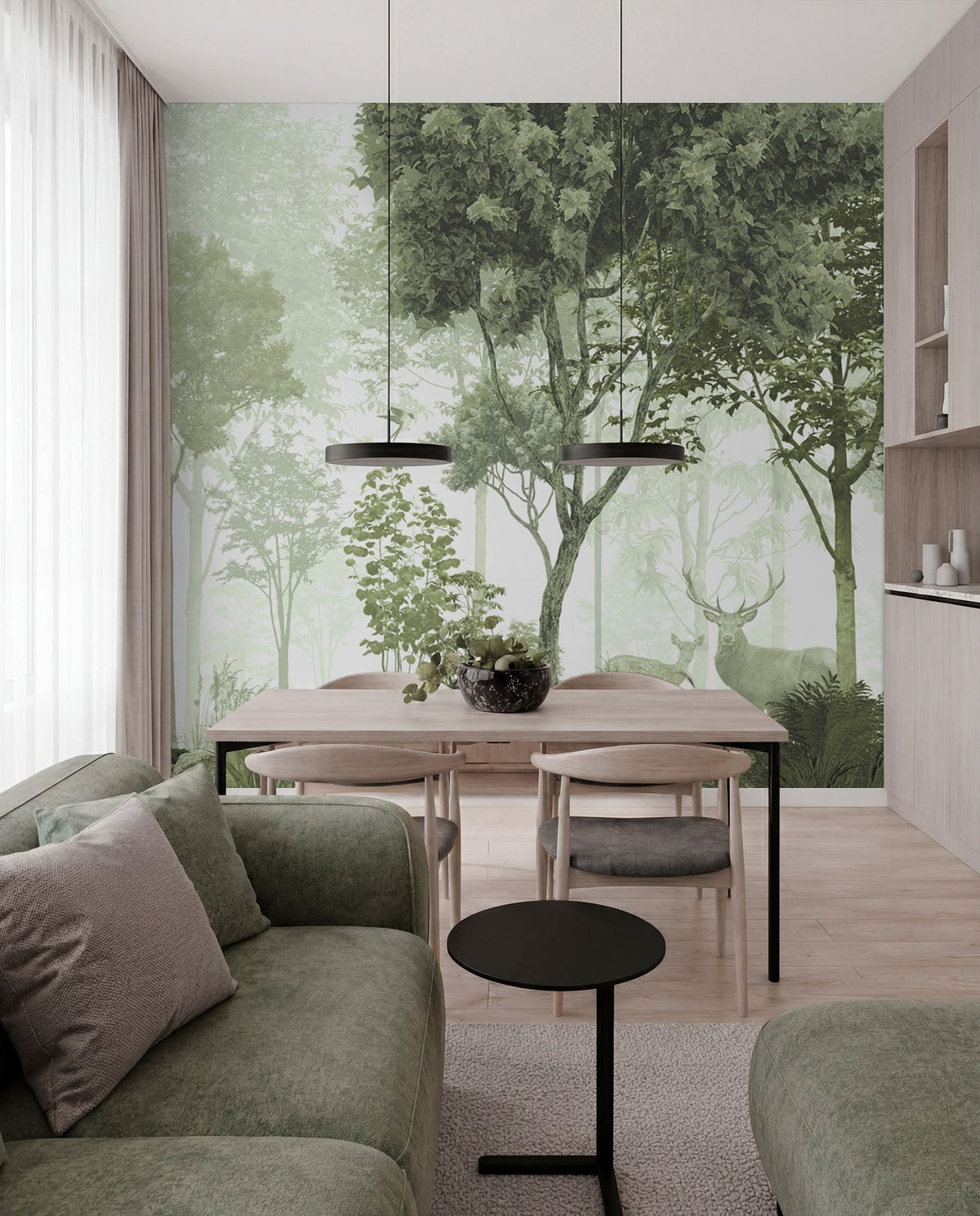 Papier peint Clairière en vert