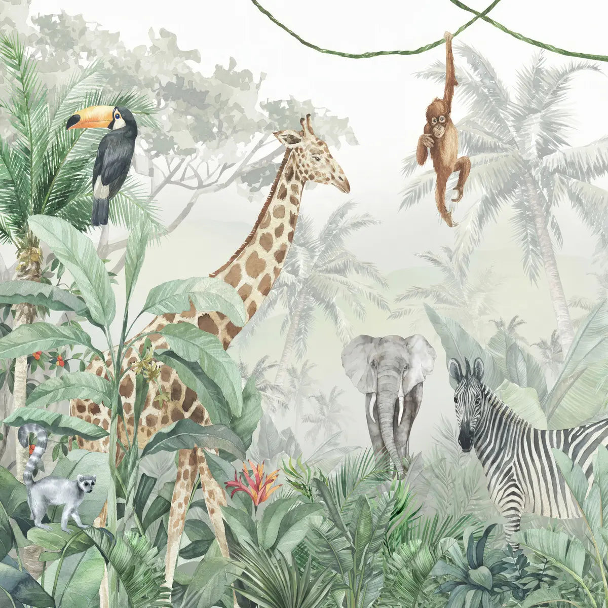 Papier peint Rencontre dans la jungle