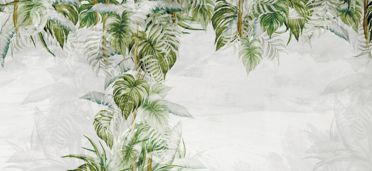 Papier peint Sous les feuilles tropicales