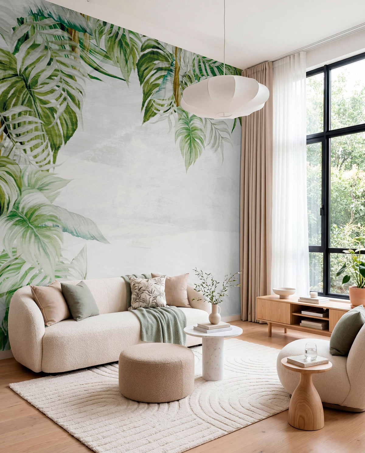 Papier peint Sous les feuilles tropicales