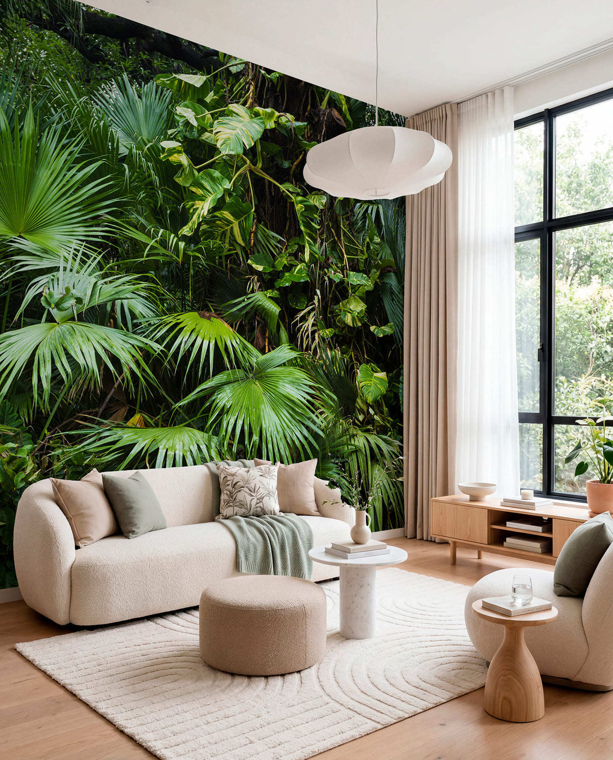 Papier peint Feuilles de jungle luxuriante