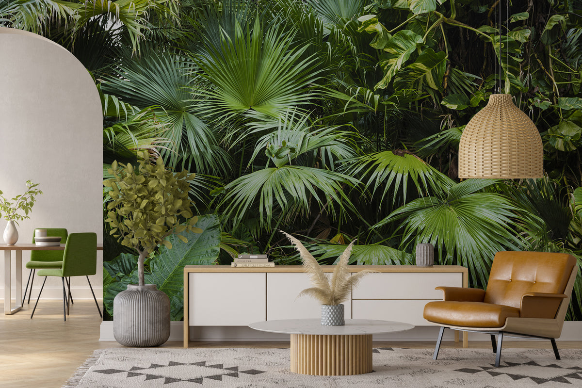 Papier peint Feuilles de jungle luxuriante