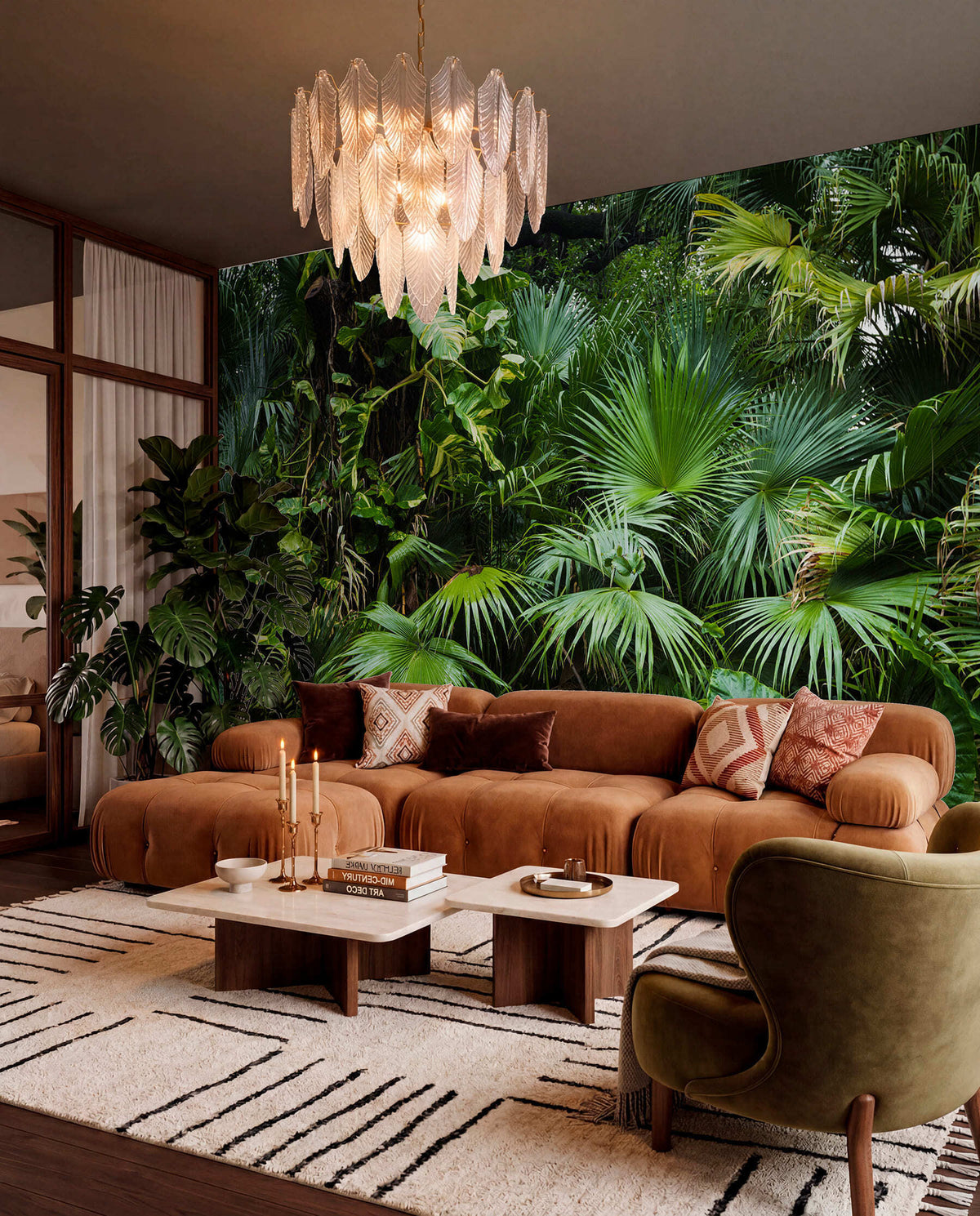 Papier peint Feuilles de jungle luxuriante
