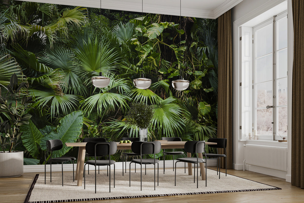 Papier peint Feuilles de jungle luxuriante