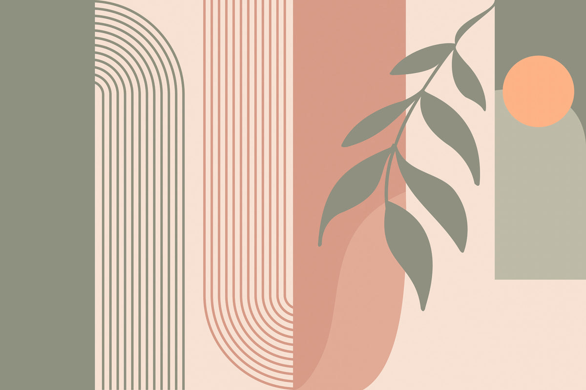 Papier peint Arches et rameaux feuillus