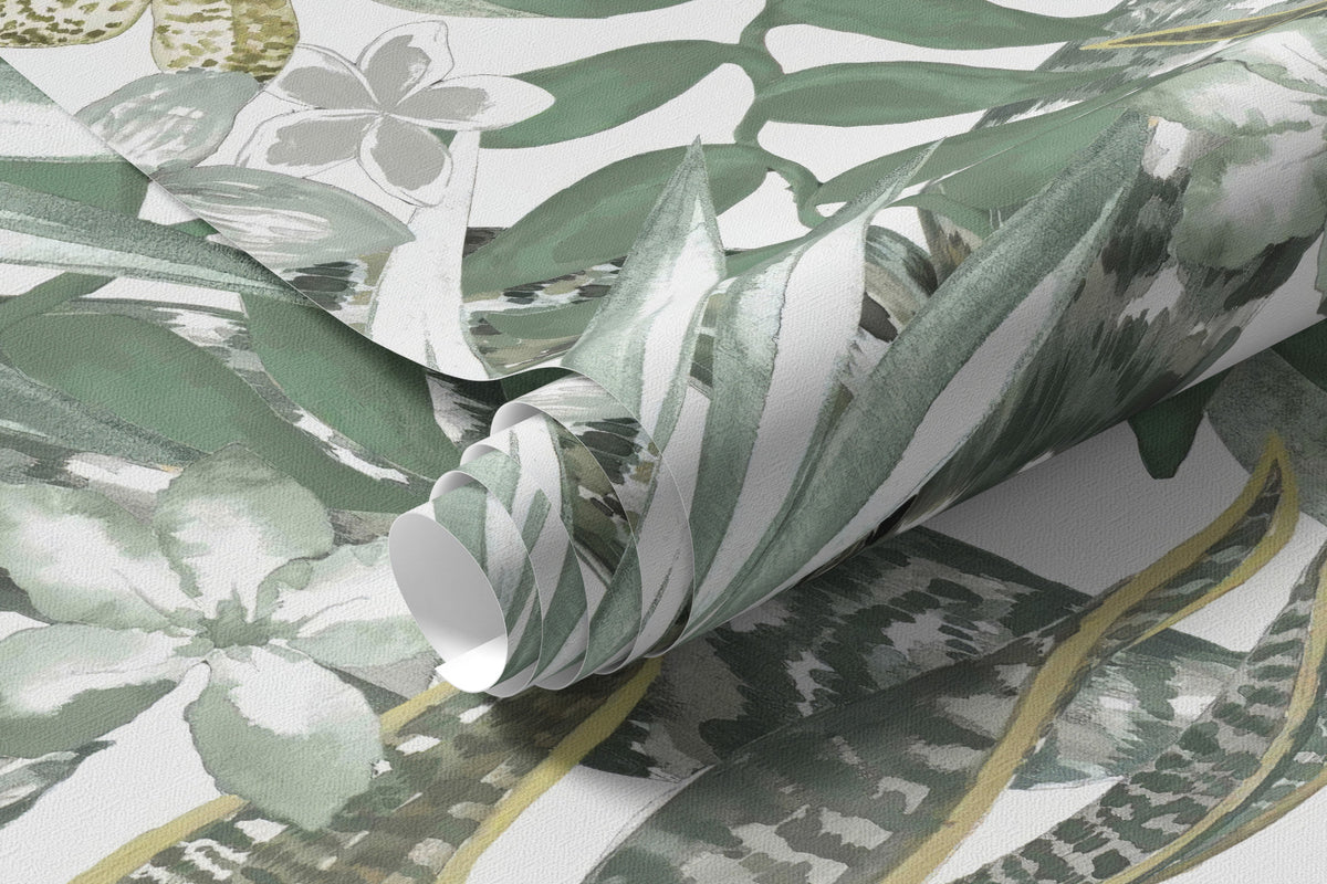 Papier peint Oiseaux en tissage végétal