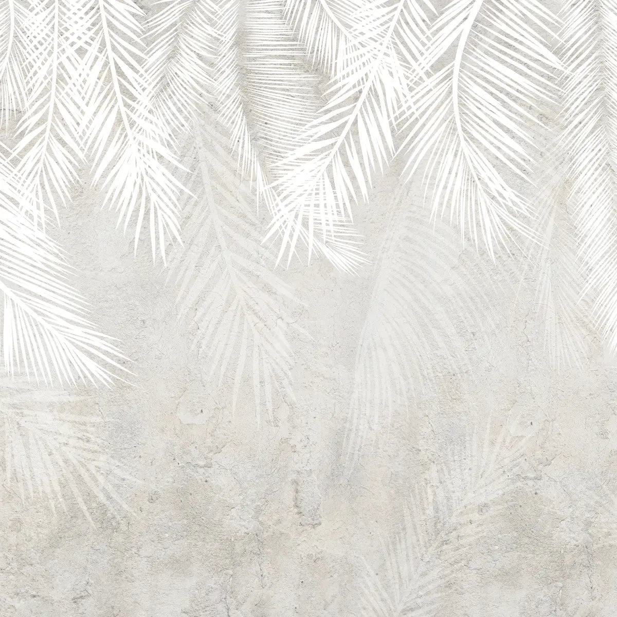Papier peint Palmes blanches — mise en situation