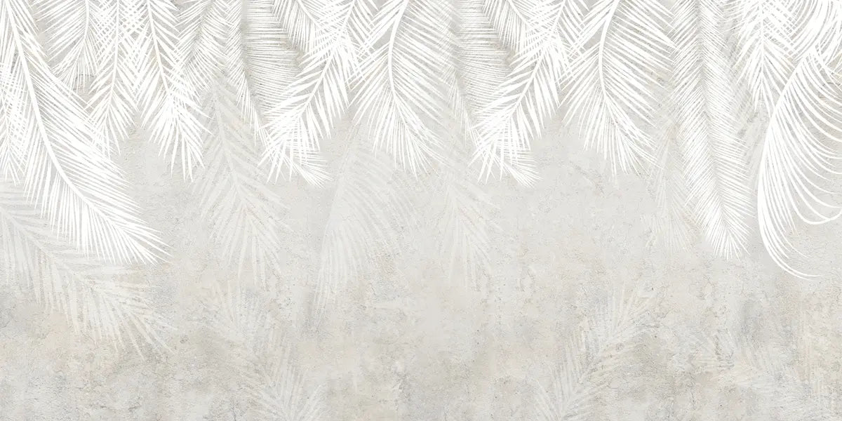 Papier peint Palmes blanches