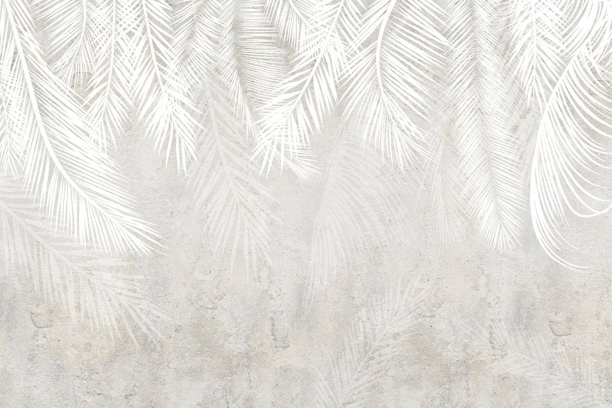 Papier peint Palmes blanches