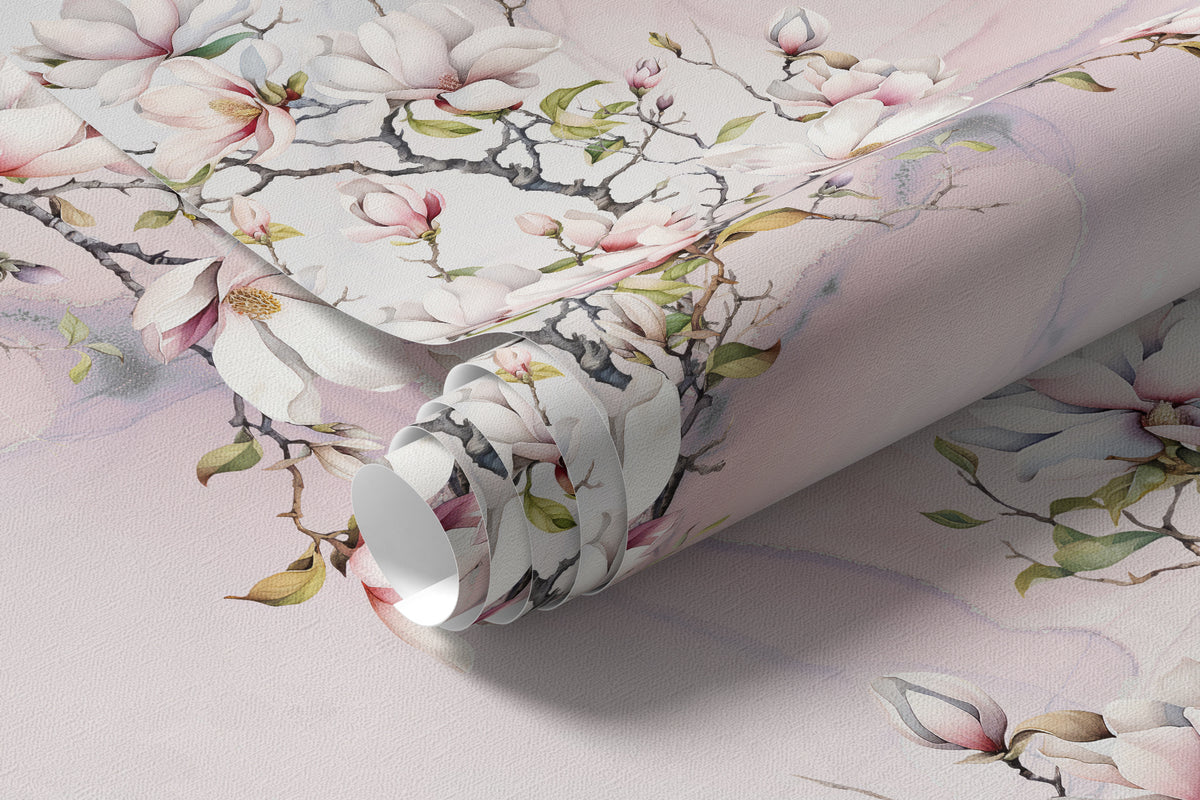 Papier peint Magnolia sur marbre