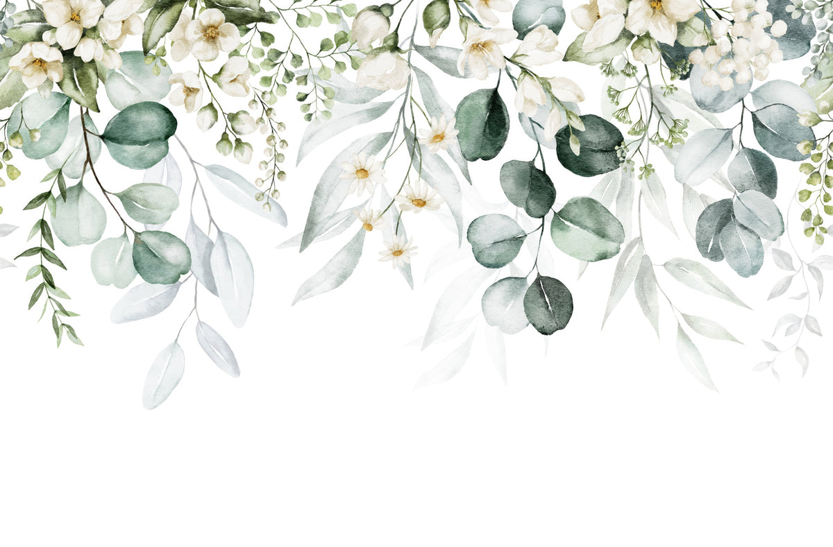 Papier peint Guirlande de feuilles rondes