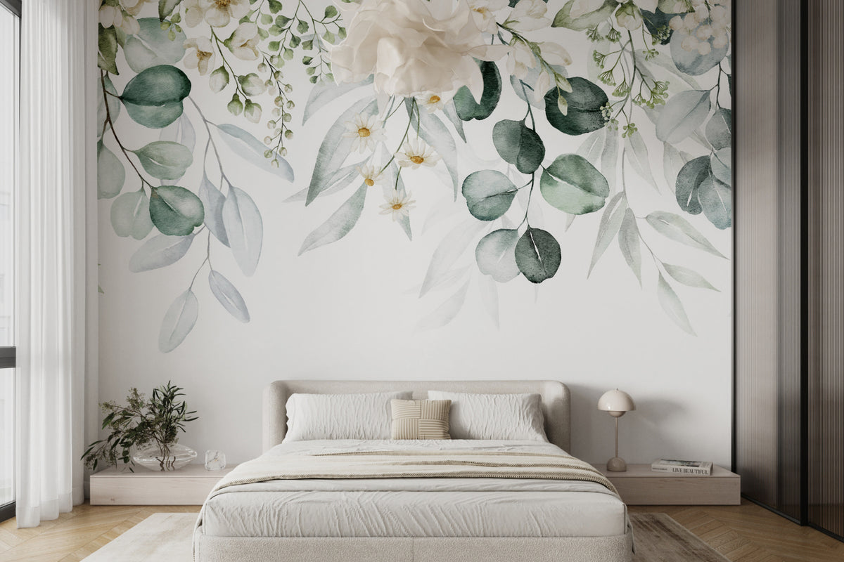 Papier peint Guirlande de feuilles rondes