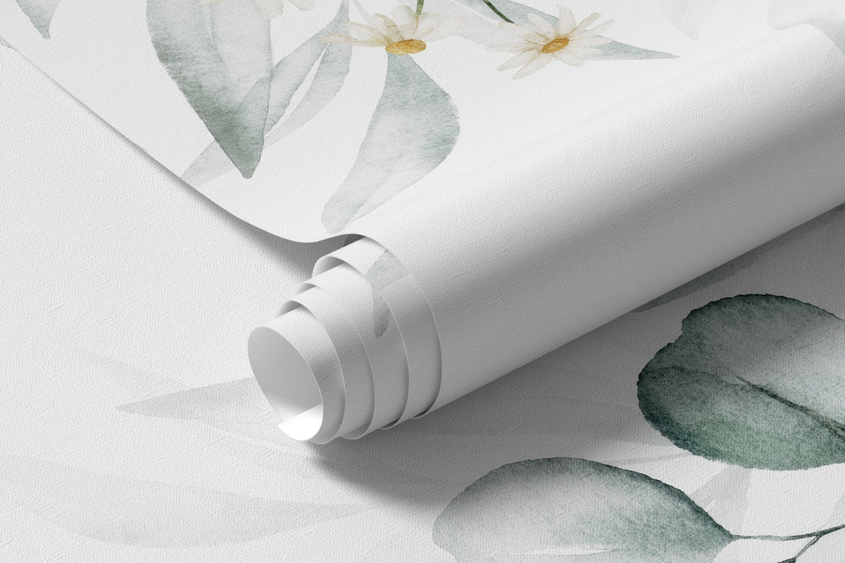 Papier peint Guirlande de feuilles rondes
