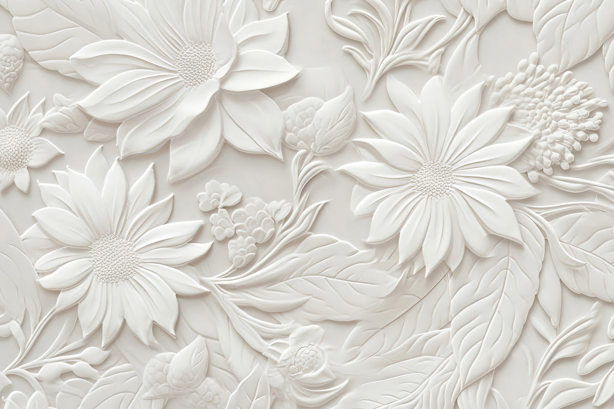 Papier peint Fleurs en relief